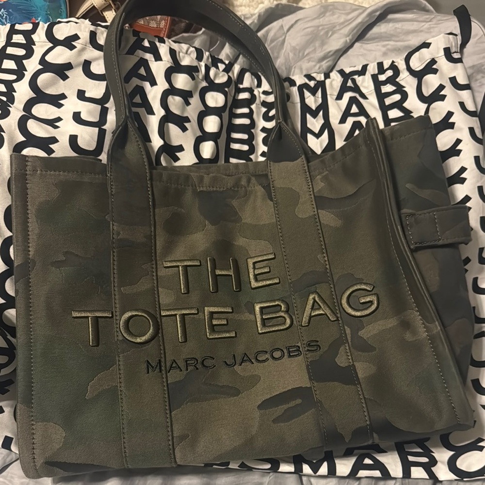 Marc Jacobs Green Camouflage Tote Bag